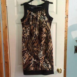 AGB Sleeveless Animal Print Dress Sz 12 Tank Mobwife Glam Sexy City Grl Cocktail